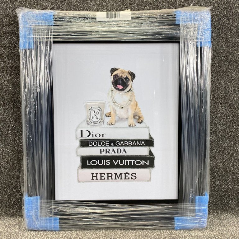 Liquid Art Picture of a Pug on Designer Books