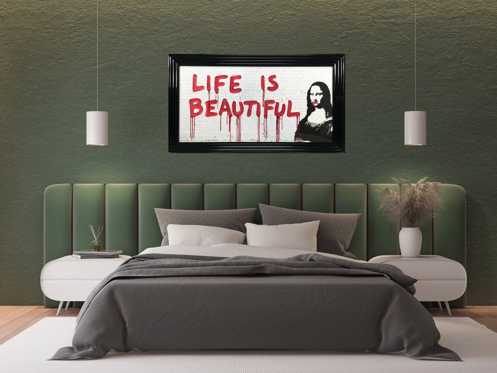 Liquid Art Banksy ""Life Is BEAUTIFUL"