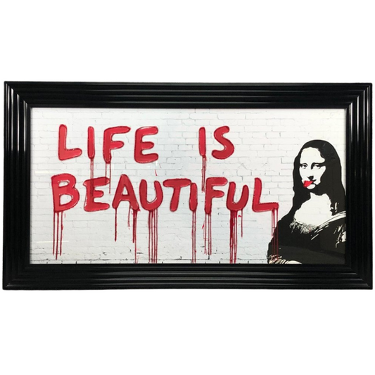 Liquid Art Banksy ""Life Is BEAUTIFUL"