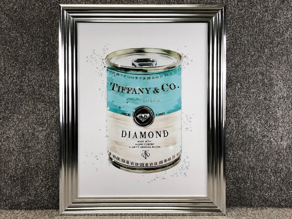 Liquid Art Teal & White Diamond Can