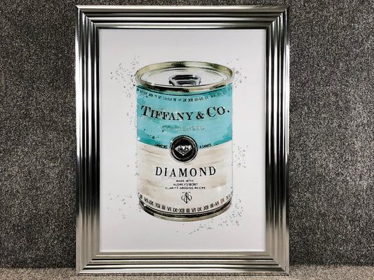 Liquid Art Teal & White Diamond Can