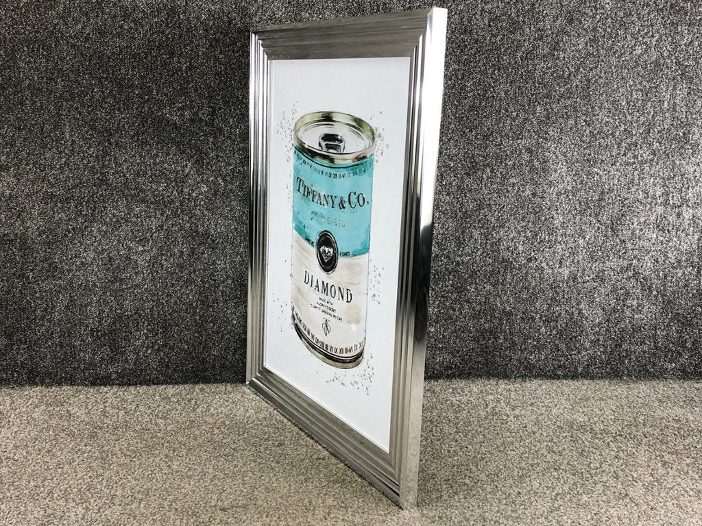 Liquid Art Teal & White Diamond Can