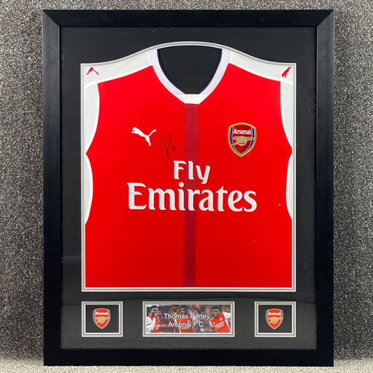 Black Framed signed & authenticated Thomas Partey Arsenal shirt
